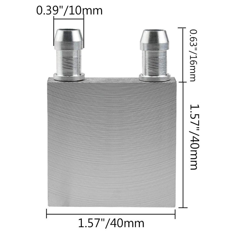 BXQINLENX Aluminum Alloy Water Cooling Block - 40x40x12mm Liquid Cold Plate for CPU/GPU, Semiconductor Cooling & Industrial Systems (2-Pack) - Image 2